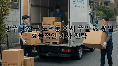 광주 광산구 도덕동 이사, 주말 vs 평일: 효율적인 이사 전략